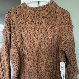 Free People Sweater Camel Brown Sweater Pullover Medium Retails $148